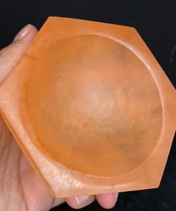 10cm Orange Hexagon Bowl Selenites